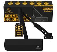 TITAN STRIKE TS8000 Commercial Door Closer, Hold-Open Arm (Black)