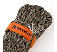 TITAN Survival Patented Paracord 550 - 25ft, 100ft, 500ft & Color Options - 620LB Strength Survival Paracord Military Spec with 3 Strands - Heavy Duty Hank Cord for Camping & Outdoors with Firestarter