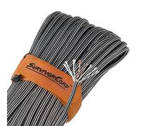 TITAN SurvivorCord | BLACKSTEEL | 100 Foot Hank | Patented Military 550 Paracord (3/16" Diameter) with Integrated Fishing Line, Fire-Starter, and Snare Wire. Free Paracord Projects eBook Included.
