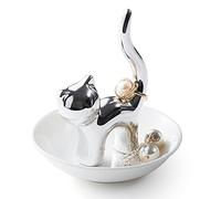 Titanape Cat Lovers Gifts for Women, Smile Cat Ring Holder Dish Ring Stand, Funny Cute Themed Gifts for Lovers, Mum, Girls, Women Her Birthday Christmas Valentines, Desk Ornament Decor