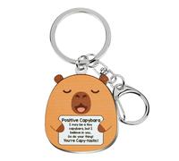 Titanape Cute Capybara Gift, Stainless Steel Capybara Keychain, You're Capy-tastic Emotional Support Animal Keyring, Trendy Aesthetic Gift for Teens, Students, Best Friend