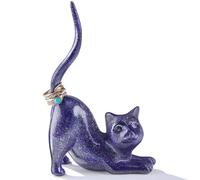 Titanape Gift for Cat Lovers, Purple Cat Ring Holder Jewelry Organizer Stand - Elegant Preppy Aesthetic Room Decor for Women, Mum, Girls - Ultimate Mothers Day Christmas Birthday Gift Idea