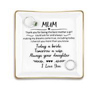Titanape Mother of The Bride Gifts for Mum Trinket Dish, Decorative Ring Dish Jewellery Dish Tray, Bride to Be Gifts for Mum, Mother and Daughter Gifts