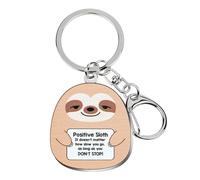 Titanape Sloth Gifts for Women, Positive Sloth Stuff Keyring for Best Friends Colleague Mum Sistet Her BFF, Key Rings for Christmas Birthday Easter Graduation Mother's Day Easter Gifts