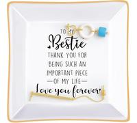 Titanape To My Bestie Gifts - 0.4" Love You Forever Trinket Dish for Best Friend Birthday Gifts for Women, Gifts for Friends Female, Bff, Soul Sister, Work Bestie