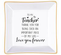 Titanape To My Teacher Gifts - Thank You for Being Such An Important Piece of My Life - Graduation Gifts for Her Trinket Dish, Best Teacher Appreciation Gifts