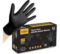TitanFlex Black Nitrile Gloves Heavy Duty 6-mil, 100 Count Medical Grade Disposable Gloves Latex Free & Powder Free Finger Texture Non-Slip for Tattoo, Cooking, Food Prep, Cleaning (Large)