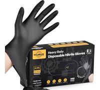 TITANflex Heavy-Duty 6 Mil Black Nitrile Gloves, Large, Pack of 100 Disposable Gloves, Fully Textured, Powder-Free, Latex-Free