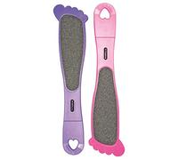 Titania Double Foot File Foot Shape - Pink/Purple, Assorted Colours, In Skin Card 1 - Side Waterproof Emery Cloth Coarse 2 Side Fine Pack of 1 x 42g)