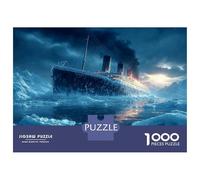Titanic 1000 Piece Difficult Puzzle Frigid Ocean Waves - Heavy-Duty Jigsaw Cardboard & Focus & Concentration Puzzle - Adult Puzzle Enthusiasts 52x38cm/1000pcs for Puzzle Lovers
