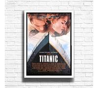 Titanic, 90s Movie Print Vintage Nostalgic Film Poster, A4 and A3 Size Frame Options Available,Great Home, Pub, Café, Bar Decoration Wall Art Print, House gift for movie lovers (A4 Framed (White))