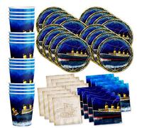 Titanic Birthday Party Supplies Set Plates Napkins Cups Tableware Kit for 16