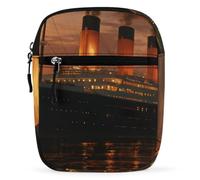 Titanic Cruise Ship At Sunset Crossbody Travel Backpack Waist Pack | Adjustable Strap,Small,Sling,Sports,Hiking,Chest Bag,Fanny Pack,Chest Daypack,Purses