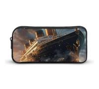 Titanic Cruise Ship Boat Cute Pencil Cases Novelty Makeup Organize Storage Bag Pen Holders Pouch