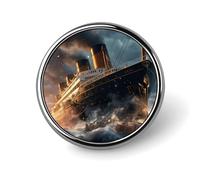 Titanic Cruise Ship Boat Fashion Metal Badge Round Brooch Pin 1″