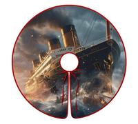Titanic Cruise Ship Boat Funny Christmas Tree Skirt Ornaments Xmas Trees Mat Festival Holiday Decoration