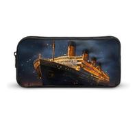 Titanic Cruise Ship Voyage Pencil Case Large Capacity Pencil Bag Stationery Organizer Makeup Bag for Home Office