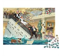Titanic Grand Staircase Flood Wooden Jigsaw Puzzle Waterproof 1000 Piece Puzzles for Adults Challenging And Brainteasing Games