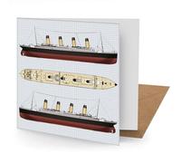 Titanic Greetings Card Suitable for Birthdays, Thank You, Any Occasion, 15 x 15 cms, Multi-Coloured
