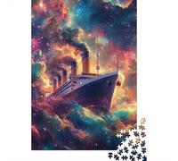 Titanic in Space 1000-Piece Adult Jigsaw Puzzle, 52x38cm/1000pcs; White Cardboard Pieces for Neat Sorting; A Calm After-work Activity
