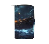 Titanic in Thunder Funny Wallet Credit Card Holders Large Handheld Coin Pockets Bag