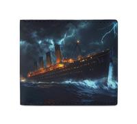 Titanic in Thunder Funny Wallets Slim Soft Front Pockets Bifold Wallet with ID Credit Card Holder
