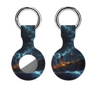 Titanic in Thunder Novelty Holder Cases Compatible with AirTag Silicone GPS Trackers Cover Keychain