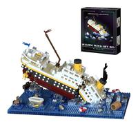 Titanic Model Building Blocks Kit, 2308 Pieces Cruise Sank Titanic Break in Half Building Set, Micro Mini Bricks Boat Toy Gift for Kids Adults, Not Compatible With Creator Expert 10294
