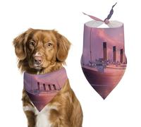 Titanic Sailing Blues Hour Pet Bandana Dogs Triangle Scarf Cats Handkerchief Puppy Costume