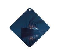 Titanic Sailing on A Calm Night Car Air Freshener Aromatherapy Tablet Hanging Decor for Rearview Mirror Dorm