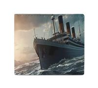 Titanic Sailing Ship Billfold Wallet Leather Purse Cute Card Holder Clutch for Business Travel