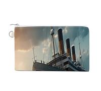 Titanic Sailing Ship Coin Purse Cute Change Pouch Wallet Clutch Bag with Zip