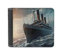 Titanic Sailing Ship Men's Bifold Wallet Slim Cash Card Holder Leather Purse