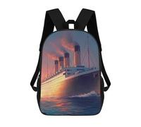 Titanic Sailing Ship on The Sunset 17 Inches Lightweight Backpack Travel Laptop Bag Casual Daypack for Men Women