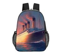 Titanic Sailing Ship on The Sunset Clear Backpack Stadium Events Transparent Bag PVC
