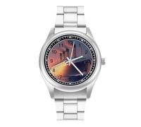 Titanic Sailing Ship on The Sunset Mens Watches Simplicity Watch Stainless Steel Band