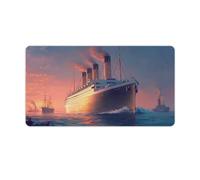 Titanic Sailing Ship on The Sunset Non-Slip Mouse Pads Funny Desk Mat Rubber Laptop Writing Mat for Gamer Office Home 40X75cm