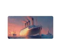 Titanic Sailing Ship on The Sunset Non-Slip Mouse Pads Funny Desk Mat Rubber Laptop Writing Mat for Gamer Office Home 30x60cm