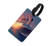 Titanic Sailing Ship on The Sunset Travel Luggage Tags for Suitcases Baggage Handbag Label