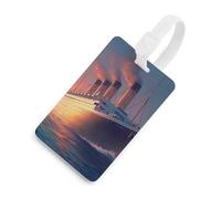 Titanic Sailing Ship on The Sunset Travel Luggage Tags for Suitcases Baggage Handbag Label