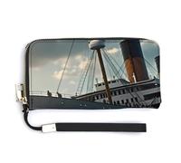 Titanic Sailing Ship Womens Wristlet Wallet Leather Long Purse Card Holder Clutch Handbag
