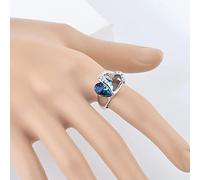 Titanic Sapphire Crystal Heart of the Ocean Diamond Ring Fashion Simple Jewelry