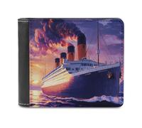 Titanic Ship Bifold Wallet PU Leather Pocket Wallet Slim Purse for Women Men Gifts