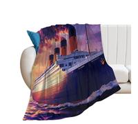 Titanic Ship Throw Blanket for Couch Soft Warm Flannel Bed Blankets for All Seasons 40"*50" （100 * 130cm）