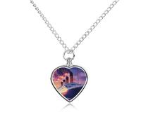 Titanic Ship Urn Necklace for Ashes Adjustable Pet Cremation Jewelry Heart Urn Pendant for Men Women