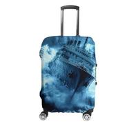 Titanic Ship Wave Printed Suitcase Covers Cute Luggage Cover Protector Fit 19 to 32 Inch XL