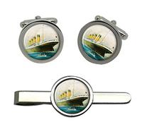 Titanic Stern Cufflinks and Tie Clip Set