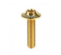Titanium alloy bolts M5 M6x10 /12/15/20/25/30/35mm, wing-shaped beveled head titanium alloy bolts, suitable for motorcycle disc brake internal threads.(Gold,25MM_M6)