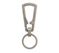 Titanium Alloy EDC Keychain, Quick Release Carabiner Key Clip with Spring Gate, Fan Shaped Slim Design, 2.0 x 0.9 x 0.15 in, 0.4 oz Lightweight Gray Organizer for Car Keys and Bags