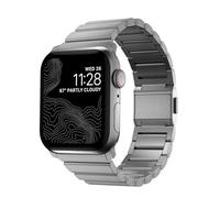 Titanium Apple Watch Band v2 45mm Silver Hardware, Titanium Ultra Watch Band with Adjustable Links and Integrated Lugs, Band for Apple Watch Ultra, Compatible with Apple Watch Series 1-10, and SE